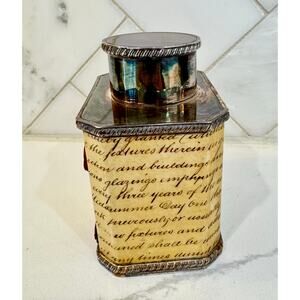 Vintage British Sterling Silver Decoupage Tea Caddy | PTC & Co Birmingham